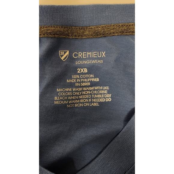 Cremieux Loungewear Blue Crewneck Stretch Short Sleeve T-Shirt 2XB - Picture 8 of 8